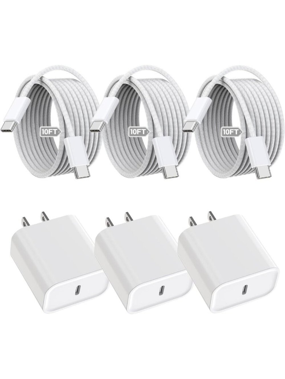iPhone 17 16 15 Charger Fast Charging,3Pack 20W Fast Charging USB C Charger